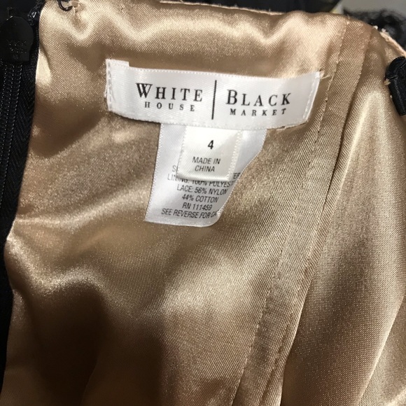 White House Black Market Black Lace Strapless sz 4 - Picture 6 of 8